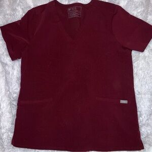 Figs maroon Scrub set L top XLP bottom